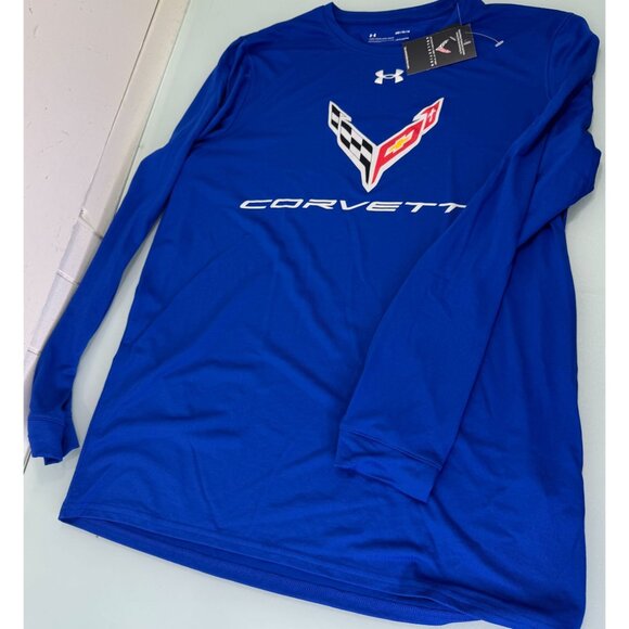 Chevy Corvette Under Armour Mens Performance Shirt Medium M Activewear Loose Fit - Picture 1 of 7